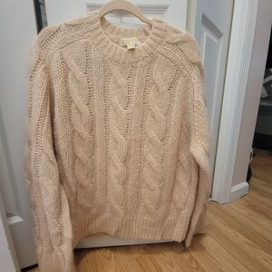 MICHAEL KORS CABLE KNIT NYLON AND ALPACA BLEND SWEATER